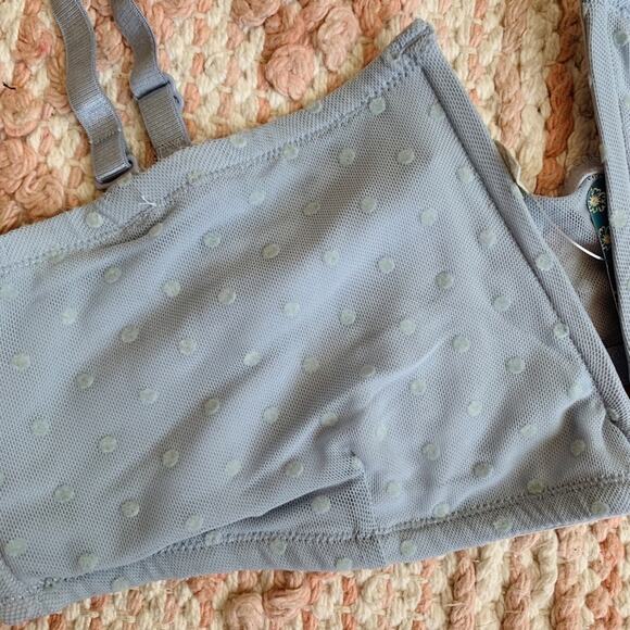 Light Blue Rain Free People Mesh Polka Dot Sierra Bandeau Bralette XS - Picture 5 of 10